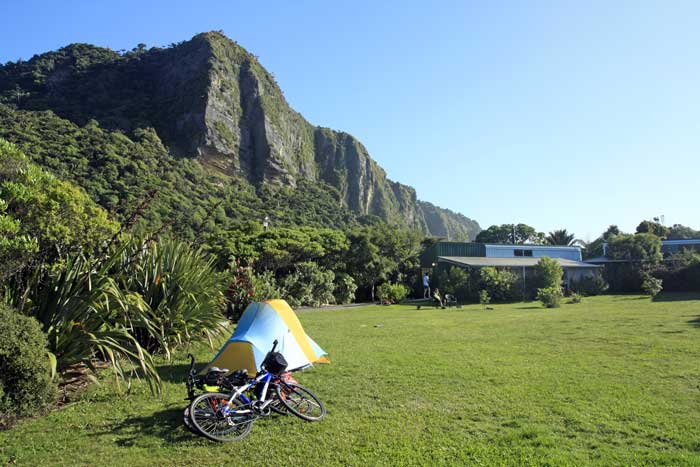Bicycling South Island New Zealand-Punakaiki campground