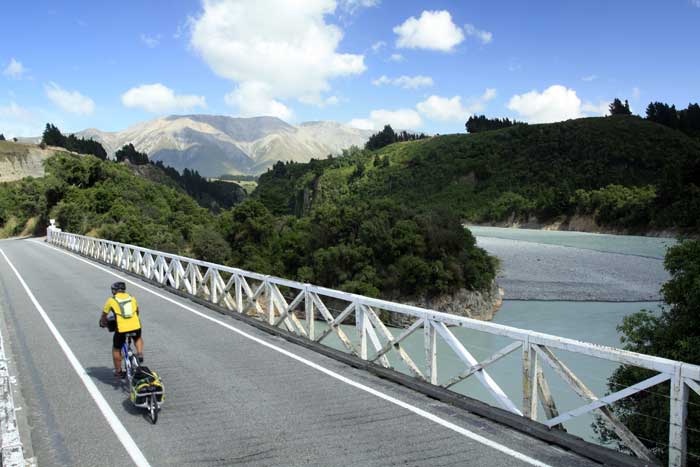 Bicycling South Island New Zealand-Rakaia Gorge