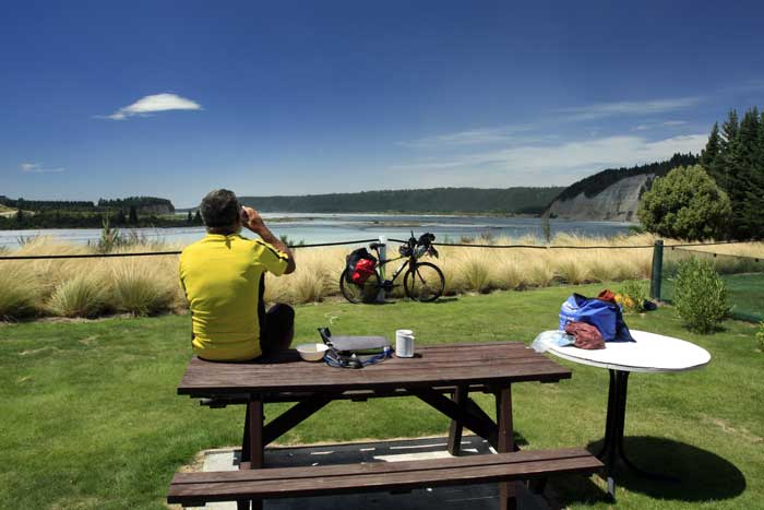 Bicycling South Island New Zealand-Rakaia Gorge campground