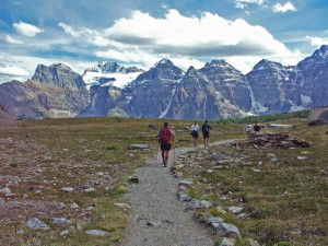 Sentinel-Pass Trail-Views of the Ten Peaks from Larch Valley