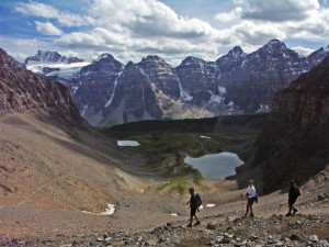 Sentinel-Pass Trail-Descending into Larch Valley from Sentinal Pass